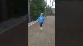 Run kid runs with jump rope