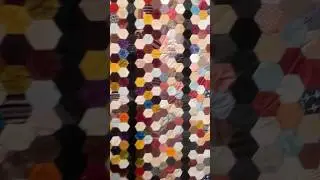 A stunning silk hexagon #quilt #quilting at the Haggin #artmuseum #museum #vlog #stockton #cali