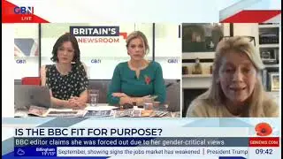 Former BBC News Chief writer, Cath Leng, on BBC bias on sex/gender (audio glitch from tv station)