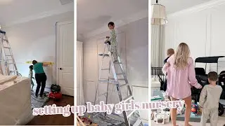 setting up baby girls nursery + DIY board and batten nursery wall!