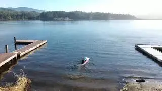 Girl Riding Yamaha Superjet Jet Ski in Winter (Oregon Coast)