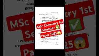 MSc 1st Semester Organic chemistry 2025 Paper || MSc Chemistry || Board Exam || Up Board MSU