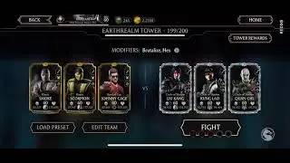 MORTAL KOMBAT FATAL EARTHREALM TOWER BATTLE 199 COMPLETED (2ND TIME)