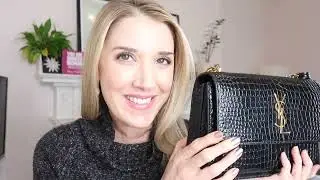 Saint Laurent Sunset Crocodile-Effect Patent Leather Handbag Review and What&rsquo;s Inside My Handbag