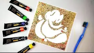 Lord Ganesha Spray Painting / Toothbrush Spray Painting / How To Make Spray Painting For Kids