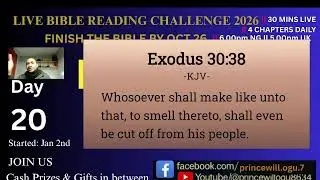 DAY 20: EXODUS 23 - 26 || JOIN LIVE BIBLE READING CHALLENGE 2026 || Finish the bible by Oct 26 ||