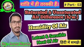 Saturated Air & Unsaturated Air & Humidity & Sensible & Latent Heat Of Air (हिंदी में समझे)