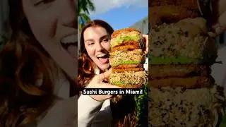 Trying @pokekaiofficial's viral sushi burgers in Miami! #sushi #burger#miamifood #eating #foodreview