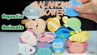 Best Educational Toys, ABC, 123, Music - Aquatic Animals Wooden Balancing Toys - Pretend Play