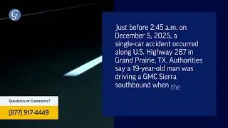 Teen Injured in Single-Car Accident on U.S. 287 in Grand Prairie, TX
