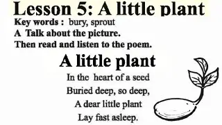 Unit Two Lesson 5: A Little Plant| A Little Plant Class 8 | Food And Nutrition | English For Today |