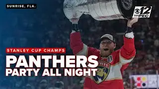 Stanley Cup champion Florida Panthers and their fans celebrate their back-to-back wins over Oilers