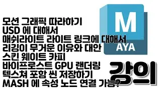 2024/09/06 Maya 라이브 강의 무엇이든 물어보세요.