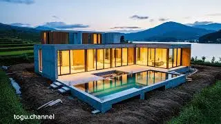 Luxury Modern Concrete House with Infinity Pool in Nature