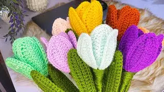 &ldquo;This Crochet Open Tulip Flower Looks REAL 😱 | Easy & Beautiful Tutorial&rdquo;
