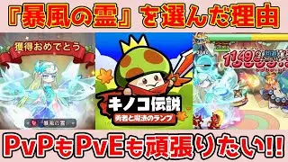 【キノコ伝説】聖霊『暴風の霊』を選んだ理由　その性能について狂気魔盗と比較してみた！！