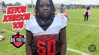 Keyon Johnson, #50, is a fierce presence on the Dallas Cardinals 10U front line