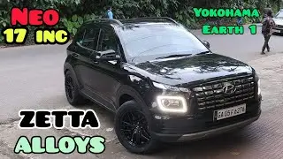 Neo 17 inch  ZETTA alloys all black 💥✅ hyundai venue  #alloys #neowheels #zeeta #yokohama 