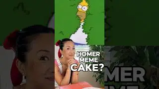 Homer Simpson in a bush in a cake