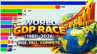 📊 GDP Growth by Year (1960&ndash;2025) | Country-wise Bar Chart Race #gdpgrowth #worldeconomy #gdp 