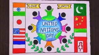 United Nations Day Drawing|United Nations day poster|United Nations Day|UN day Poster|United Nations