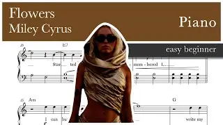 Flowers &ndash; Miley Cyrus - Piano sheet music (easy beginner)