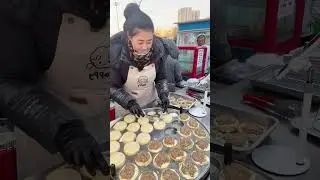 Chinese Breakfast Meat & Egg Buns | Street Griddle Snack Prep at Night Market