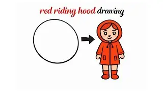 Red Riding Hood Drawing | Easy Cartoon Drawing for Kids