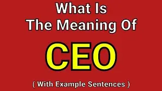 Meaning Of CEO | CEO | English Vocabulary | Most Common Words in English