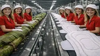 Inside a Large-Scale Banana Stem Sanitary Pad Production Facility