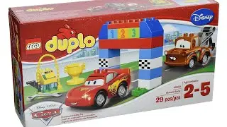 Lego How to Build Race Set with Lightning McQueen and Mater by Lego Duplo No. 10600 | Toy Review