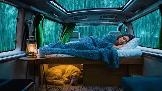 Rain Sounds for Sleeping ⛈️ Cozy Car Rain & Thunder for Deep Sleep and Full Relaxation, Rain ASMR