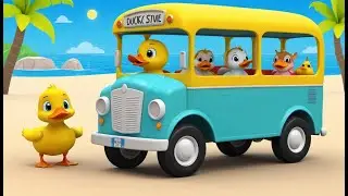 Baby Duck Takes a Bus to the Beach | Funny and Fun Kids Nursery Rhyme Animation