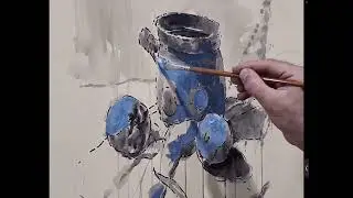 رسم تكوين بألوان الجواش مع الشرح..