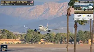 Frontier Airlines Airbus A320, N308FR, Fighting the Cross Wind Arrival into LAS Vegas.