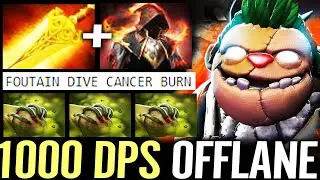 🔥 1000 DPS Offlane PUDGE Fountain Dive &mdash; Radiance + Cloak of Flames ROT Dismember Burn Dota 2 Pro