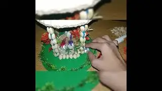 DIY Birds House with pista shell// Net Showpiece from pista shell and cardboard