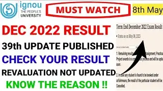 IGNOU December 2022 Result new Update 39th update published ignou revaluation result dec 2022