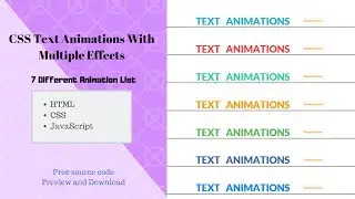 CSS Text Animations With Multiple Effects | 7 Different Animation List