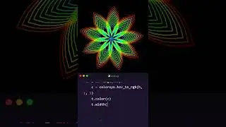Amazing Python Turtle Graphics Design | Rainbow Neon Spiral #shorts