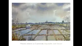 Demonstration peinture aquarelle en plein air à Guerande ( video brute)
