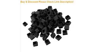 100pcs Plastic Square Tube Inserts End Blanking Caps 20mm x 20mm Black