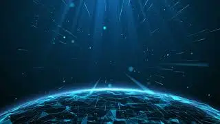 4k blue technology particle light title background image
