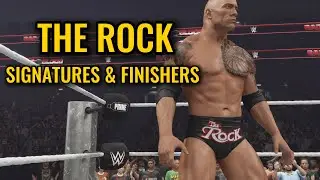 WWE 2K25 The Rock Signature and Finisher Moves (Gameplay)
