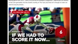 Madden 21 Blasted By IGN -  No Excuse,  Underwhelming , Neglected Features