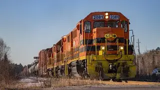 Ottawa Valley Train F61 Eastbound at Corbeil, Ontario.  December 12, 2022