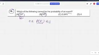 15. Which of the following cannot be the probability of an event?
