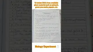 To isolate DNA from available plant material such as spinach, green pea seeds, etc.🪴 #shorts #neet