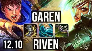 GAREN vs RIVEN (TOP) | Rank 4 Garen, 1.7M mastery, Legendary, 21/4/8 | TR Grandmaster | 12.10