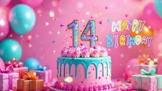Happy 14th Birthday Cake Wishes Video for Girls🎂 Birthday Song & Sweet Celebration 🎉 #14thBirthday